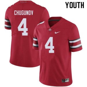 NCAA Ohio State Buckeyes Youth #4 Chris Chugunov Red Nike Football College Jersey GKA4145DK